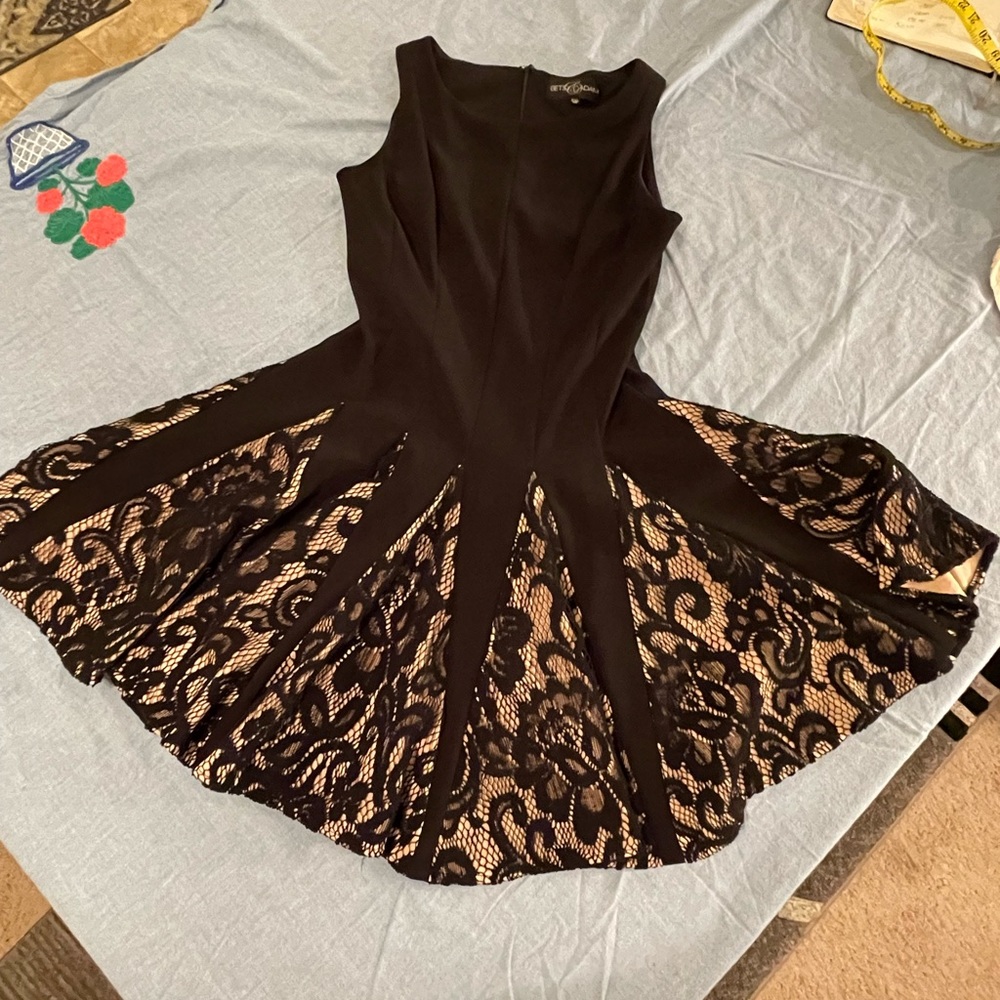 Betsy Johnson & Adam black lace  dress size 2